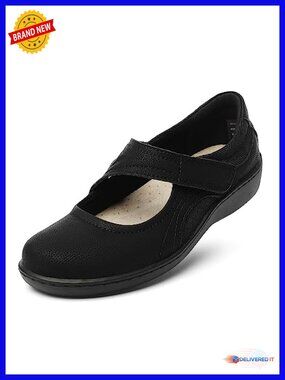 Closed Toe Mary Jane Flats with Memory Foam Cushioning